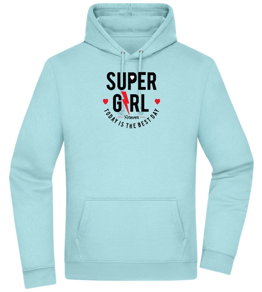 Super Girl Forever Design - Premium Essential Unisex Hoodie_POOL BLUE_front