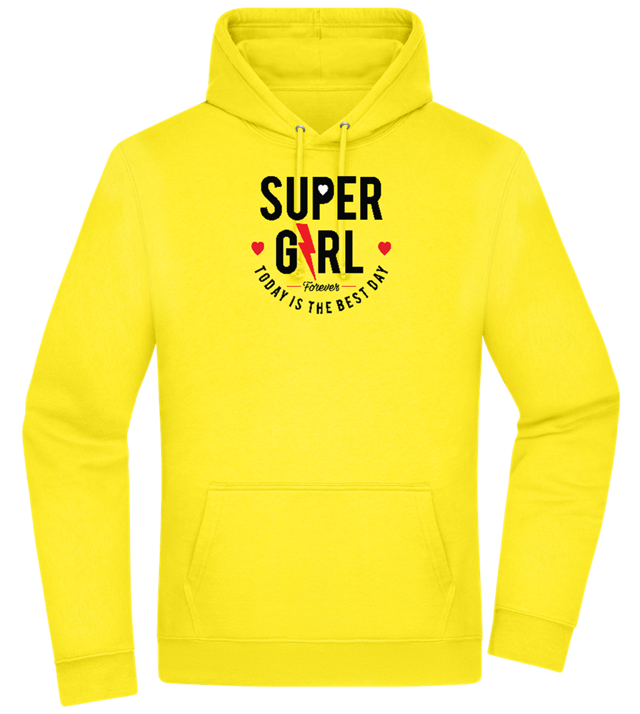 Super Girl Forever Design - Premium Essential Unisex Hoodie_YELLOW_front