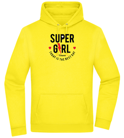 Super Girl Forever Design - Premium Essential Unisex Hoodie_YELLOW_front