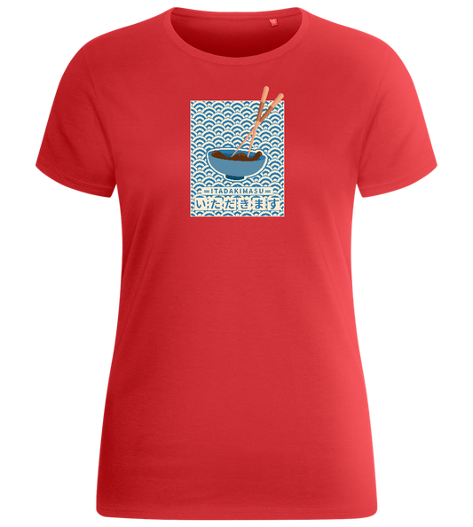 Itadakimasu Design - Basic women's fitted t-shirt_RED_front