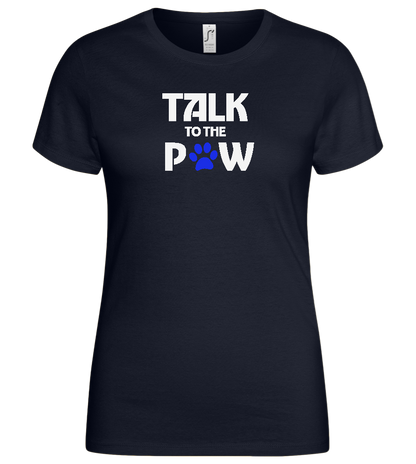 Talk to the Paw Design - Basic women's t-shirt_FRENCH NAVY_front