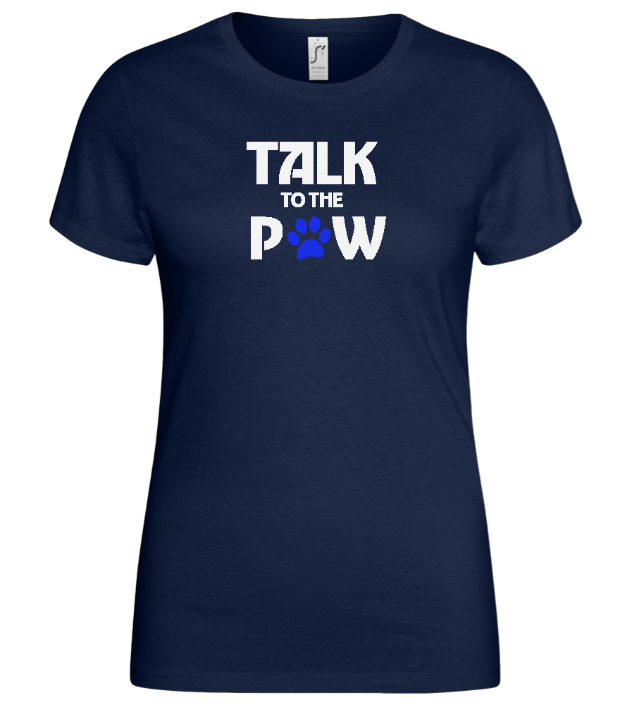 Talk to the Paw Design - Basic women's t-shirt_MARINE_front