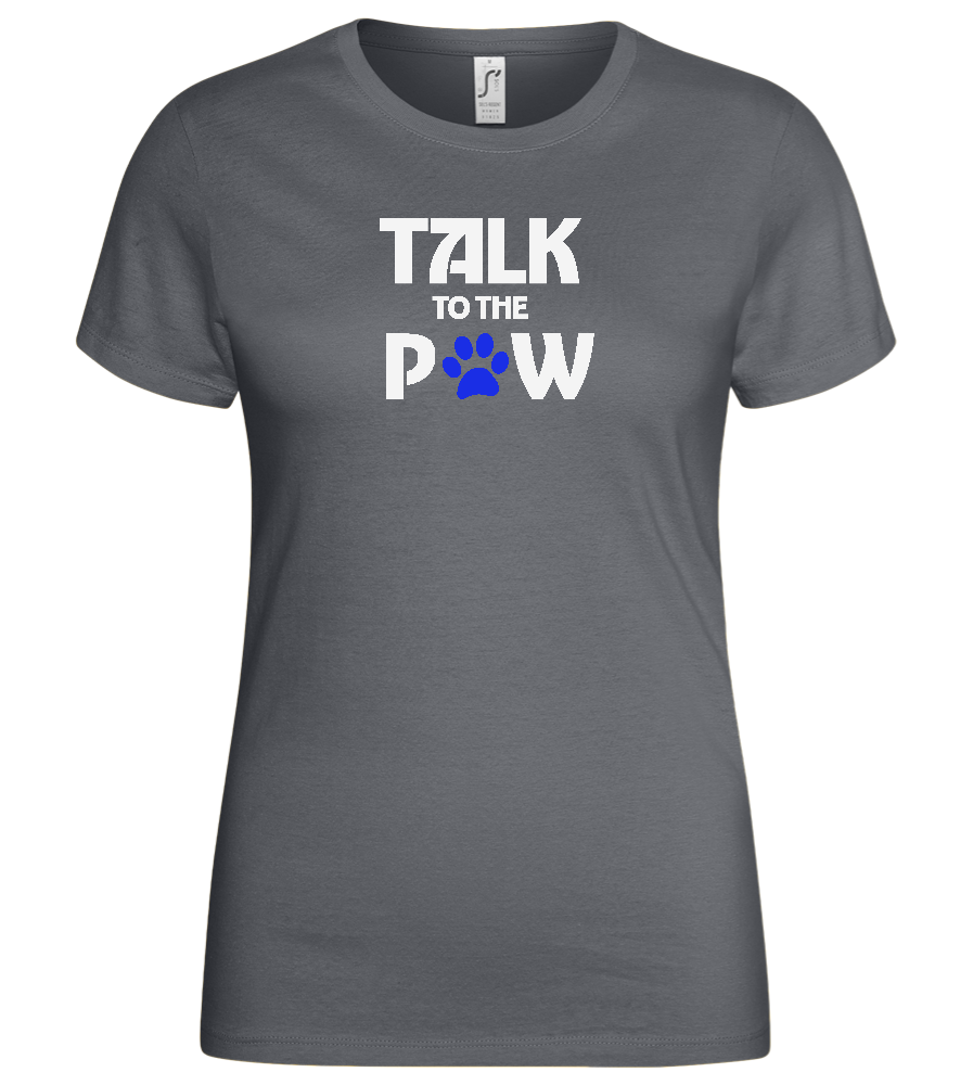 Talk to the Paw Design - Basic women's t-shirt_MOUSE GREY_front