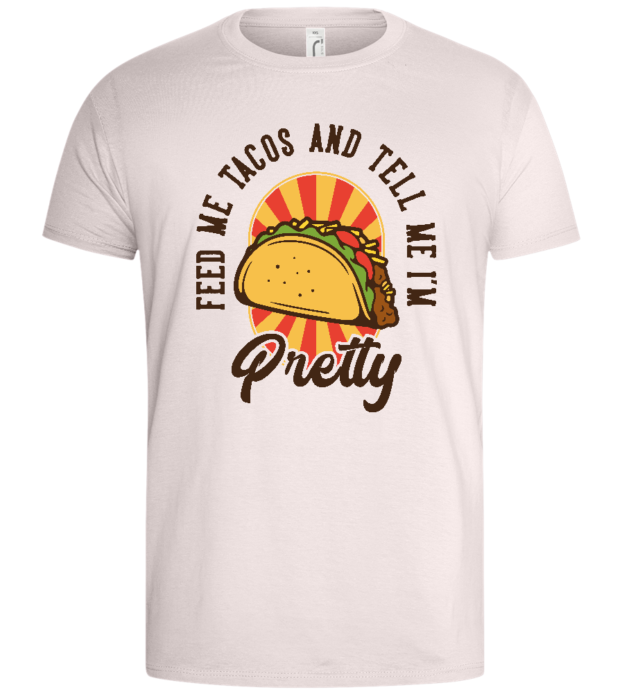 Just Feed Me Tacos Design - Basic men's t-shirt_LIGHT PINK_front