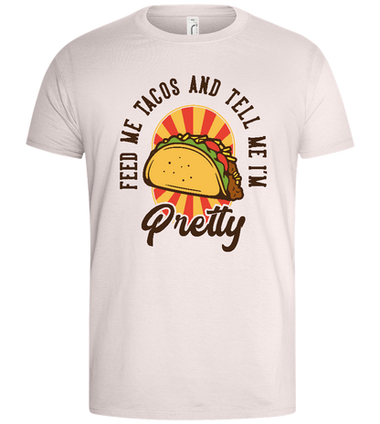 Just Feed Me Tacos Design - Basic men's t-shirt_LIGHT PINK_front