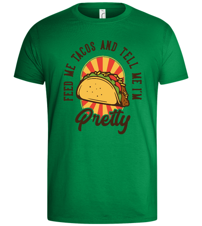 Just Feed Me Tacos Design - Basic men's t-shirt_MEADOW GREEN_front