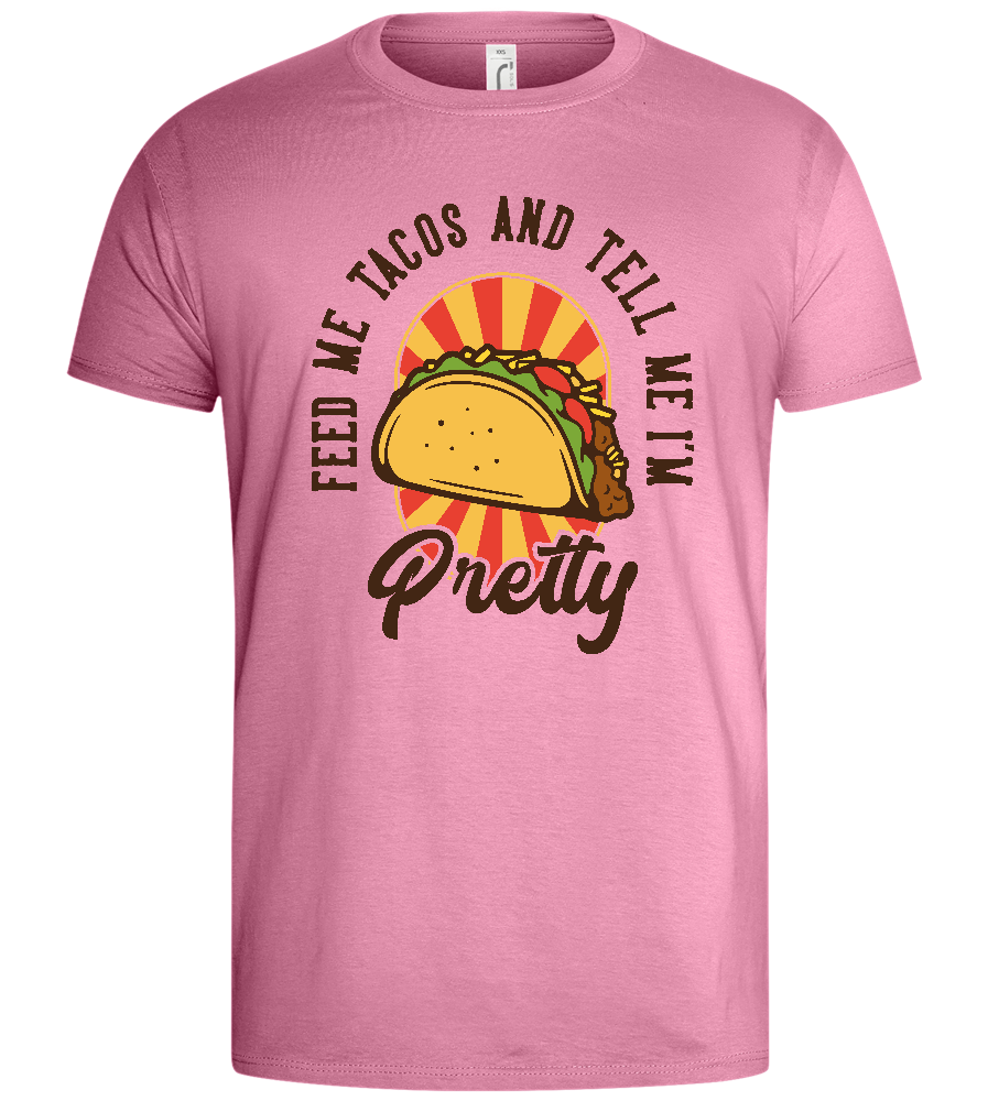 Just Feed Me Tacos Design - Basic men's t-shirt_PINK ORCHID_front