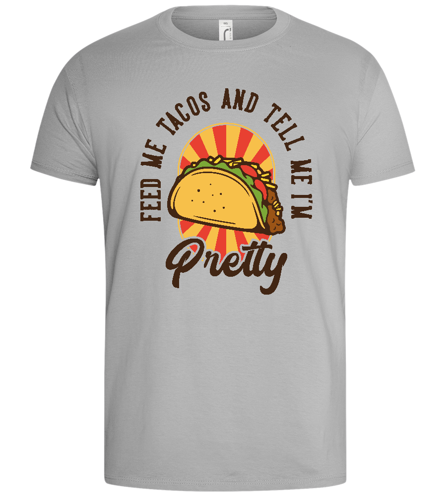 Just Feed Me Tacos Design - Basic men's t-shirt_PURE GRAY_front