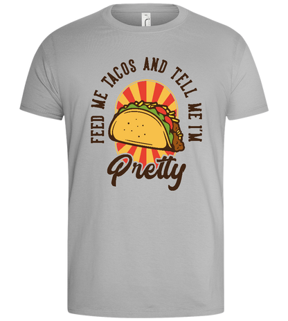 Just Feed Me Tacos Design - Basic men's t-shirt_PURE GRAY_front