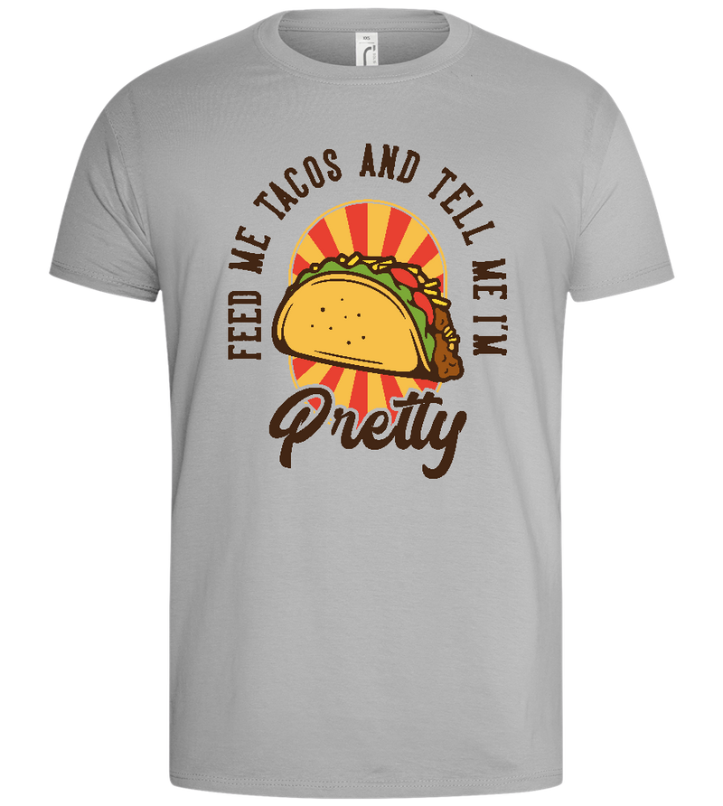 Just Feed Me Tacos Design - Basic men's t-shirt_PURE GRAY_front