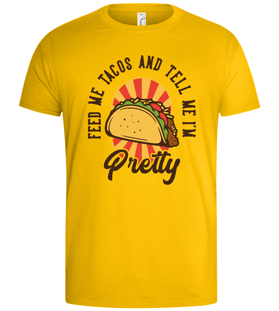 Just Feed Me Tacos Design - Basic men's t-shirt_YELLOW_front