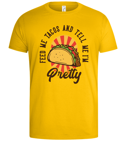 Just Feed Me Tacos Design - Basic men's t-shirt_YELLOW_front