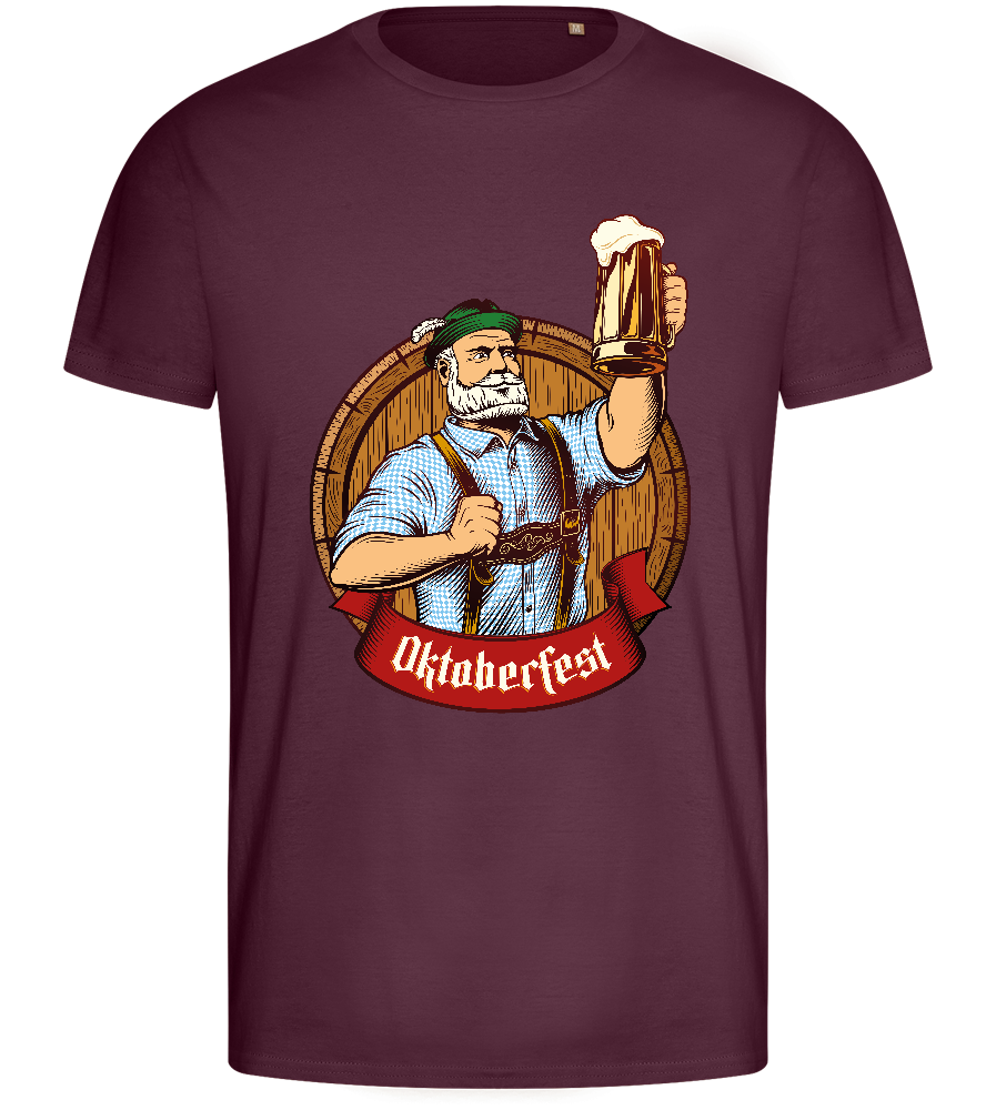 Oktoberfest Man Design - Basic men's fitted t-shirt_BORDEAUX_front