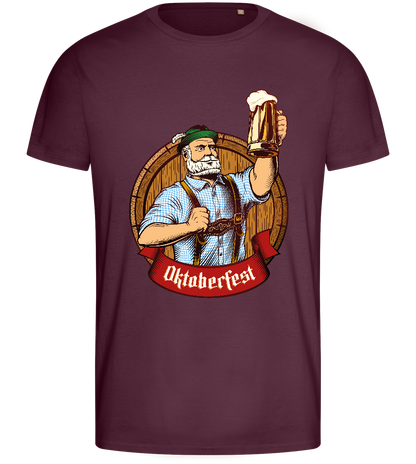 Oktoberfest Man Design - Basic men's fitted t-shirt_BORDEAUX_front