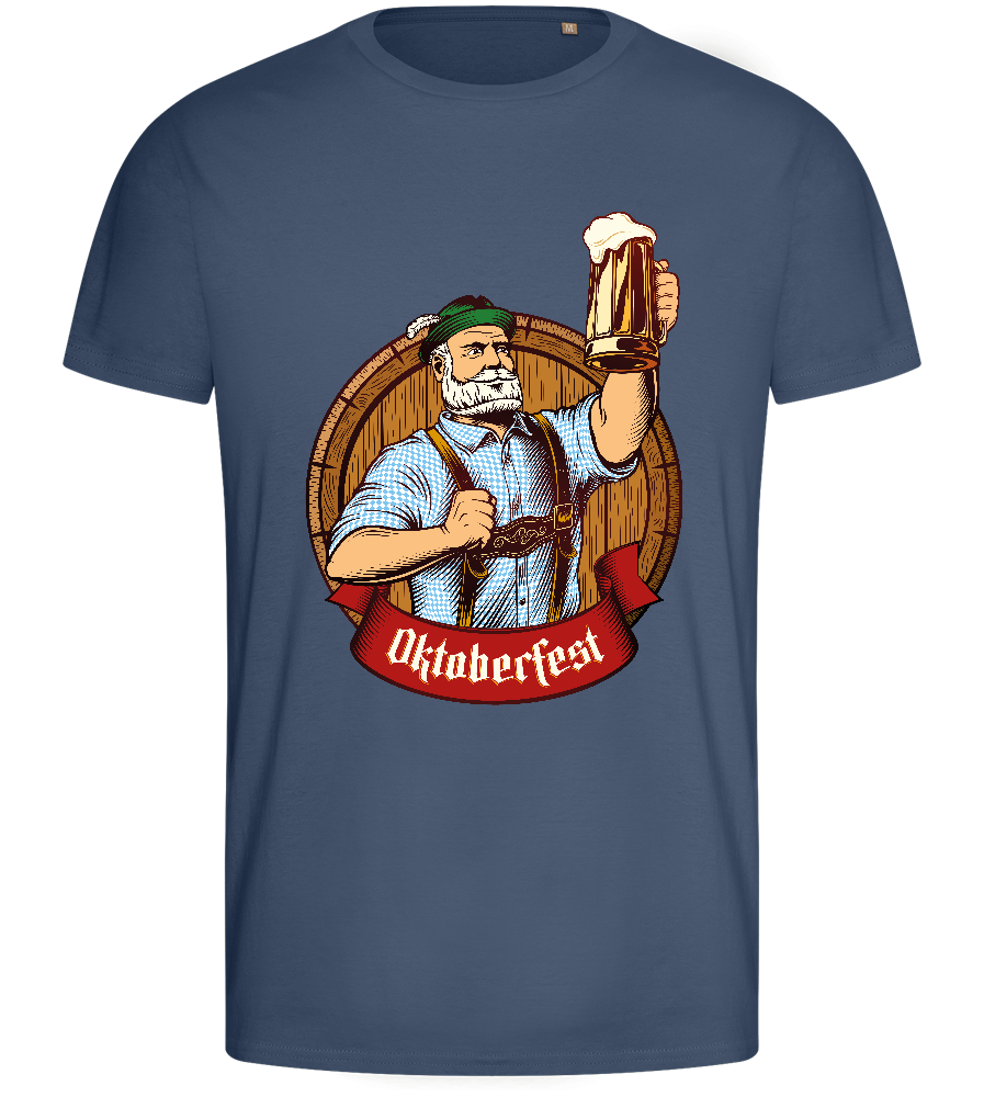 Oktoberfest Man Design - Basic men's fitted t-shirt_DENIM_front