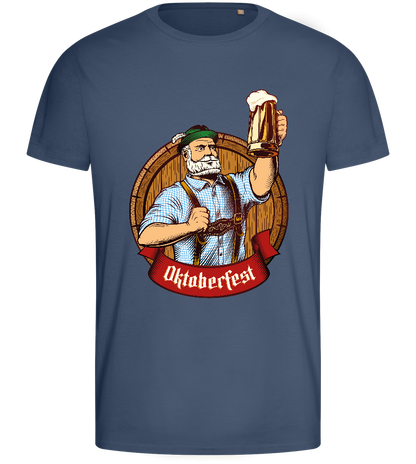 Oktoberfest Man Design - Basic men's fitted t-shirt_DENIM_front