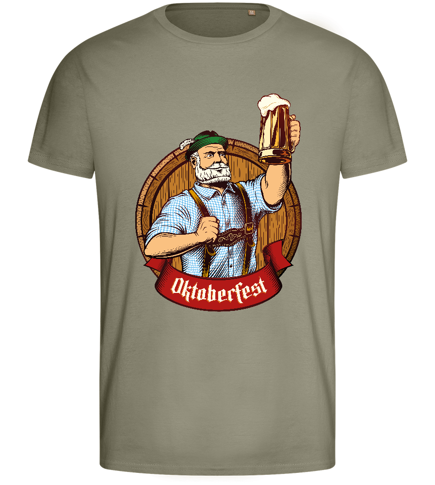 Oktoberfest Man Design - Basic men's fitted t-shirt_KHAKI_front