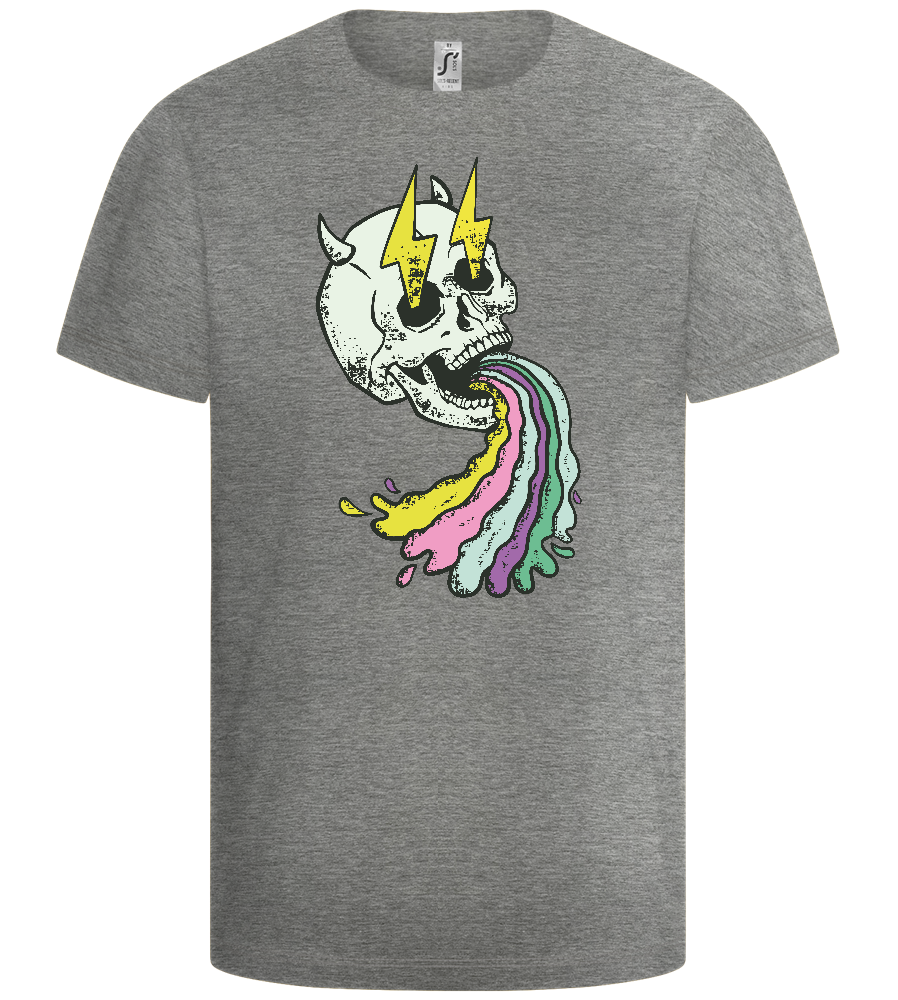 Rainbow Skull Thunders Design - Basic kids t-shirt_ORION GREY_front