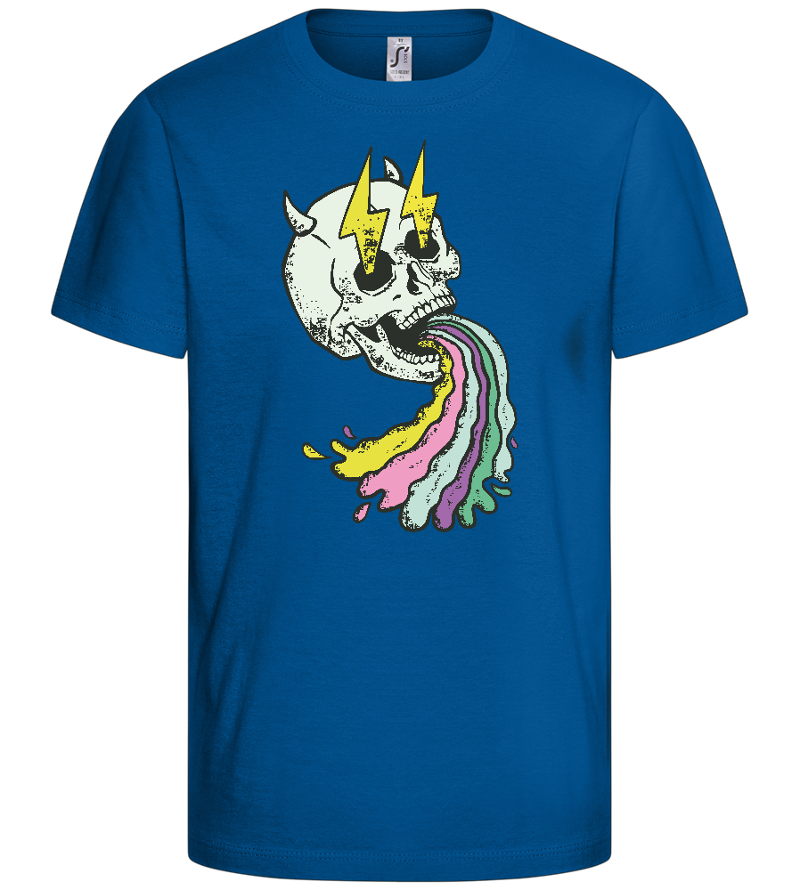 Rainbow Skull Thunders Design - Basic kids t-shirt_ROYAL_front