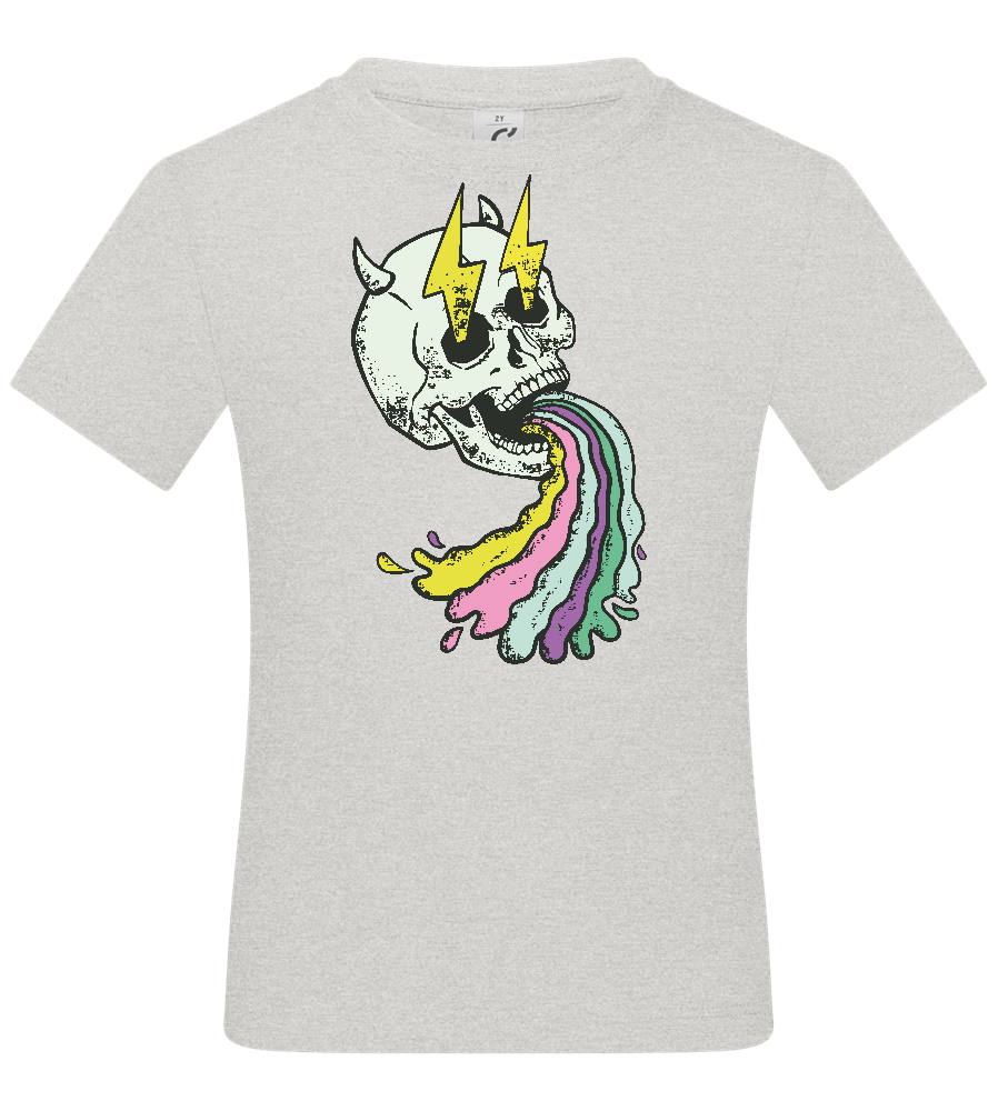 Rainbow Skull Thunders Design - Basic kids t-shirt_VIBRANT WHITE_front