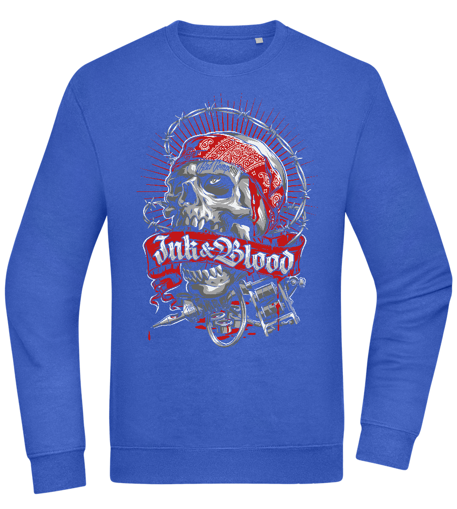 Ink And Blood Skull Design - Comfort Essential Unisex Sweater_ROYAL_front