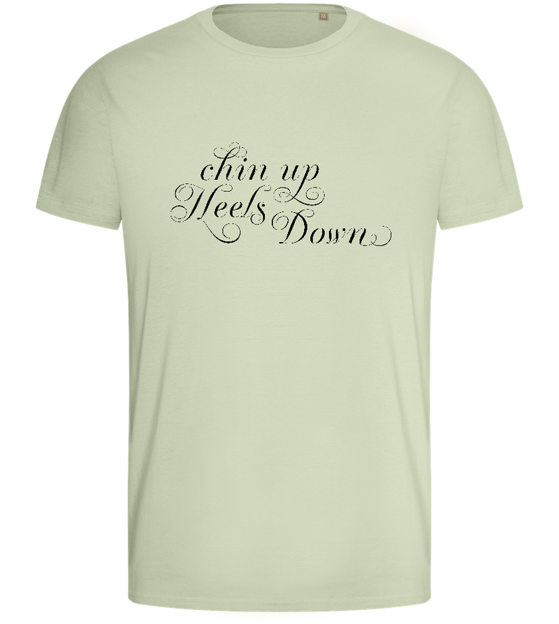 Chin Up Heels Down Design - Basic men's fitted t-shirt_SILESTONE_front