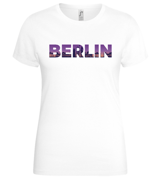 Berlin City Skyline Design - Basic women's t-shirt_WHITE_front