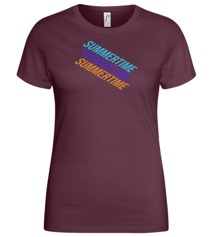 Summertime Design - Basic women's t-shirt_BORDEAUX_front