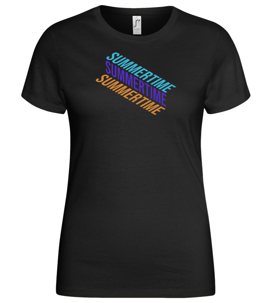 Summertime Design - Basic women's t-shirt_DEEP BLACK_front