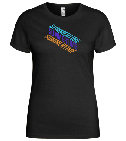 Summertime Design - Basic women's t-shirt_DEEP BLACK_front