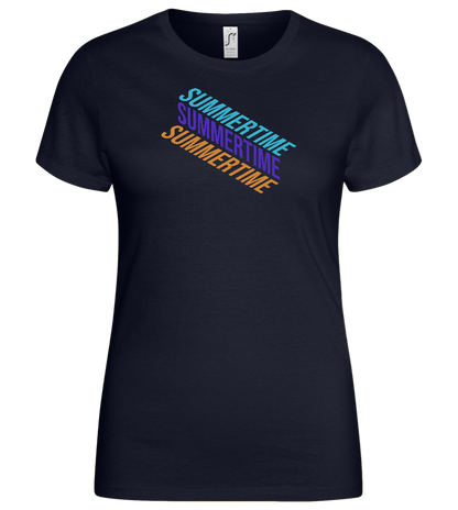 Summertime Design - Basic women's t-shirt_FRENCH NAVY_front