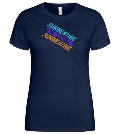 Summertime Design - Basic women's t-shirt_MARINE_front