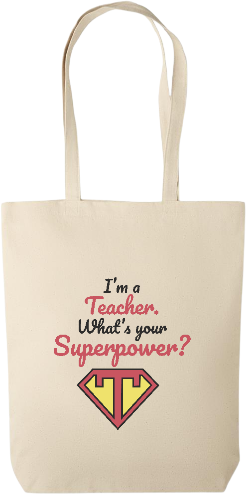 Im a Teacher Design - Premium canvas cotton tote bag_BEIGE_front