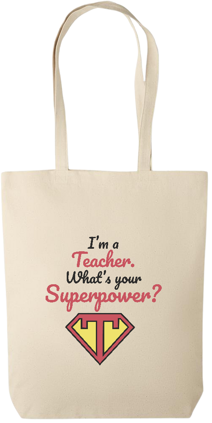 Im a Teacher Design - Premium canvas cotton tote bag_BEIGE_front