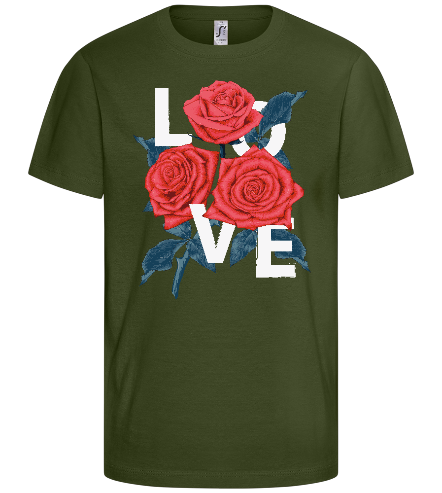 Love and Roses Design - Basic kids t-shirt_ARMY_front