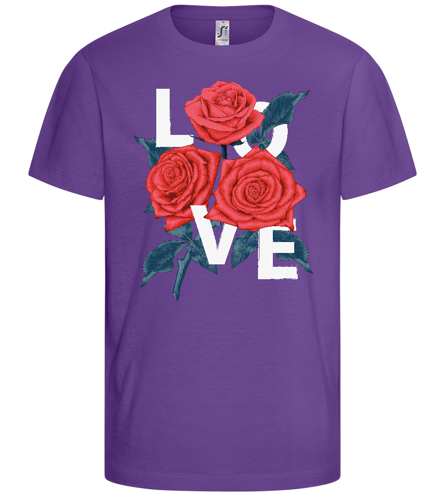 Love and Roses Design - Basic kids t-shirt_DARK PURPLE_front