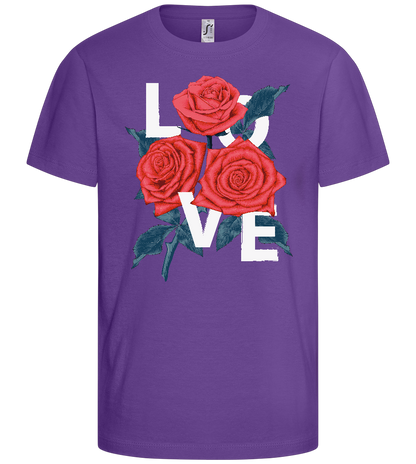 Love and Roses Design - Basic kids t-shirt_DARK PURPLE_front