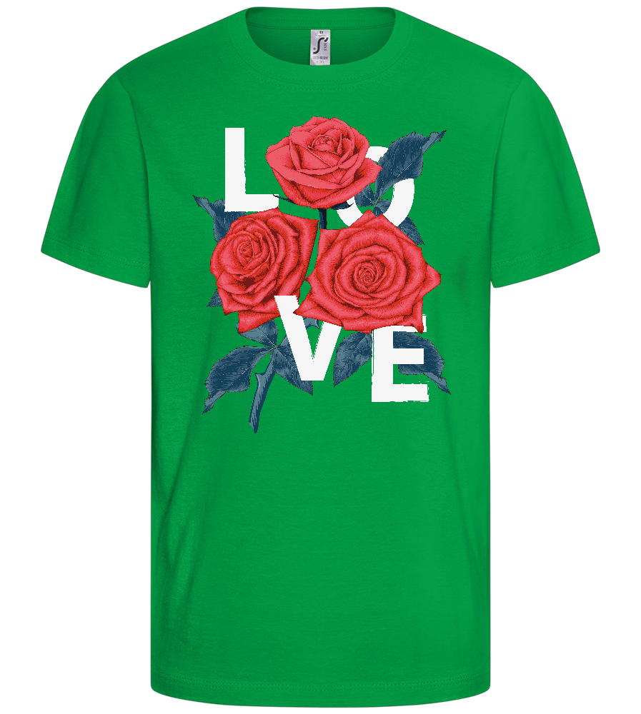 Love and Roses Design - Basic kids t-shirt_MEADOW GREEN_front