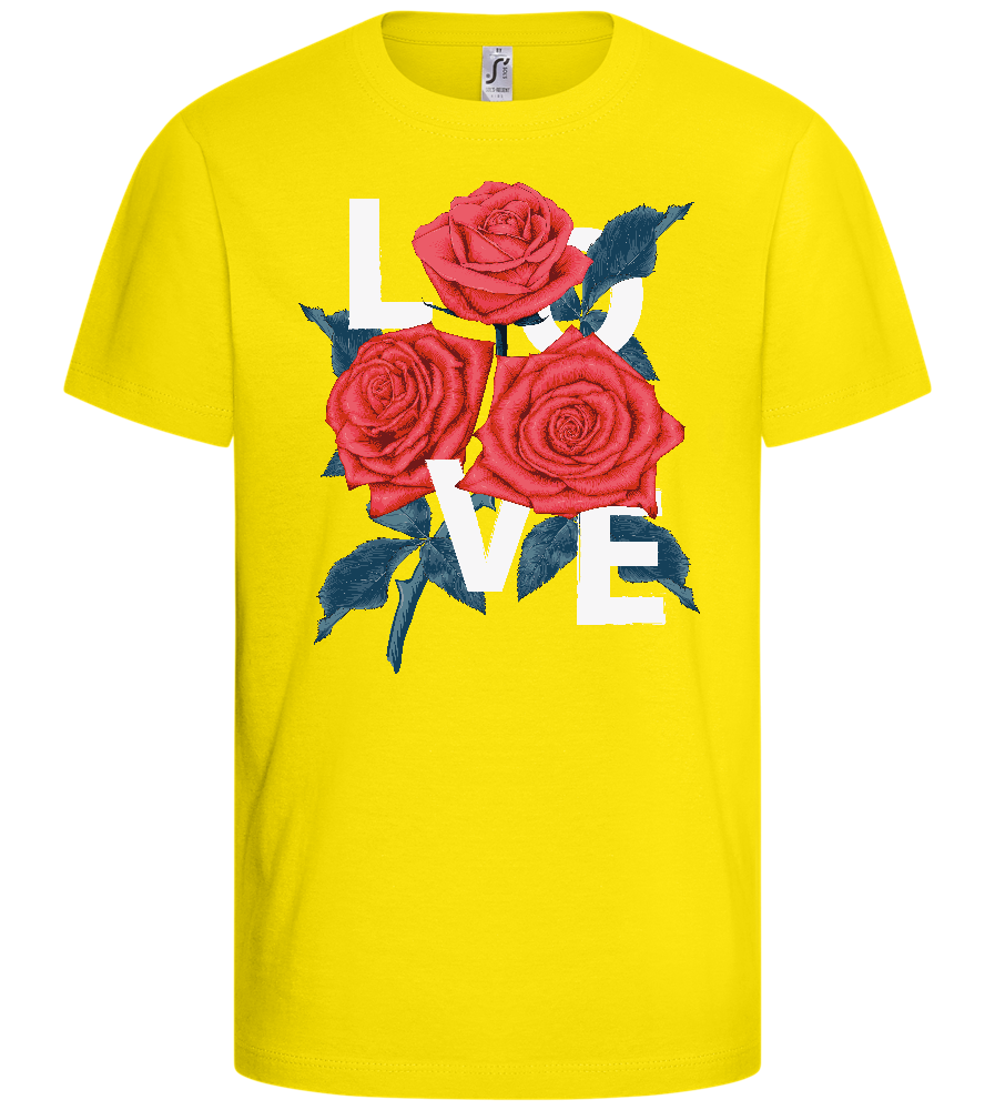 Love and Roses Design - Basic kids t-shirt_YELLOW_front