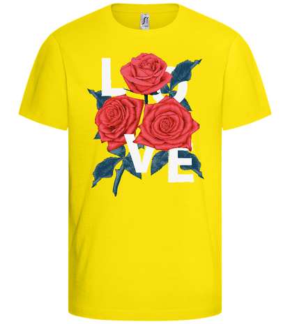 Love and Roses Design - Basic kids t-shirt_YELLOW_front