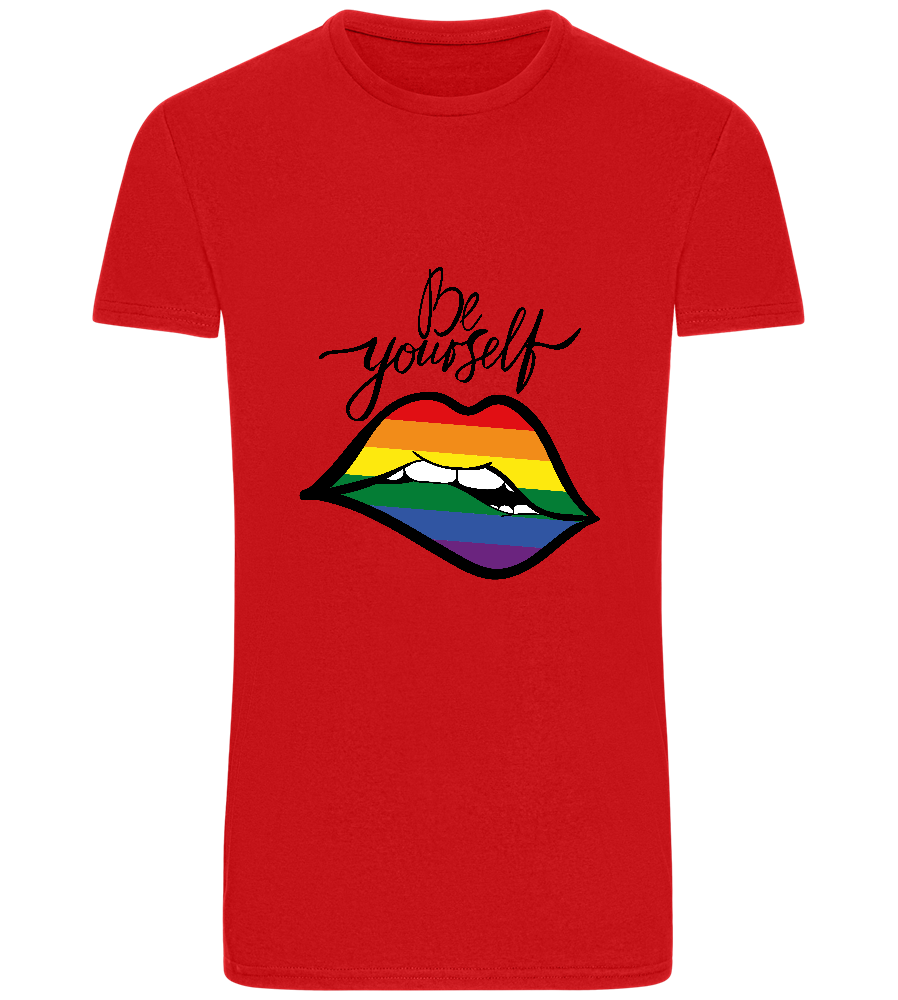 Be Yourself Rainbow Lips Design - Basic Unisex T-Shirt_RED_front