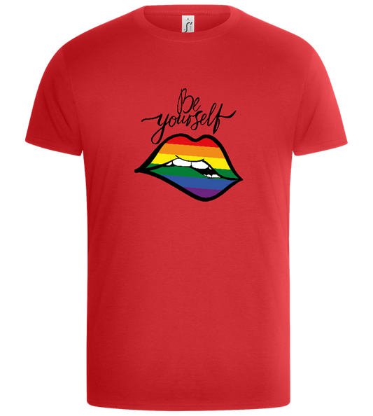 Be Yourself Rainbow Lips Design - Basic Unisex T-Shirt_RED_front