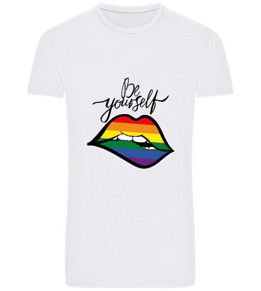 Be Yourself Rainbow Lips Design - Basic Unisex T-Shirt_WHITE_front