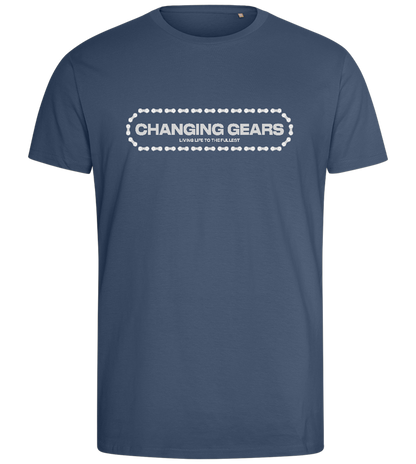 Changing Gears Text Design - Comfort men's fitted t-shirt_DENIM_front