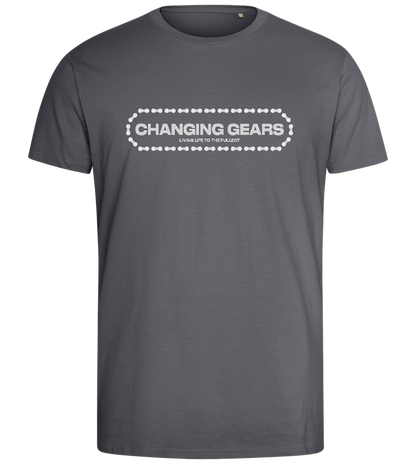 Changing Gears Text Design - Comfort men's fitted t-shirt_MOUSE GREY_front