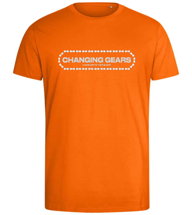 Changing Gears Text Design - Comfort men's fitted t-shirt_ORANGE_front