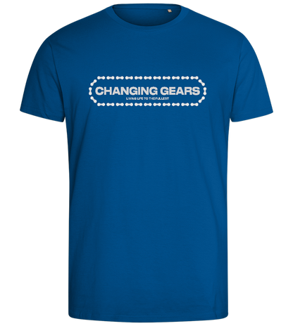 Changing Gears Text Design - Comfort men's fitted t-shirt_ROYAL_front