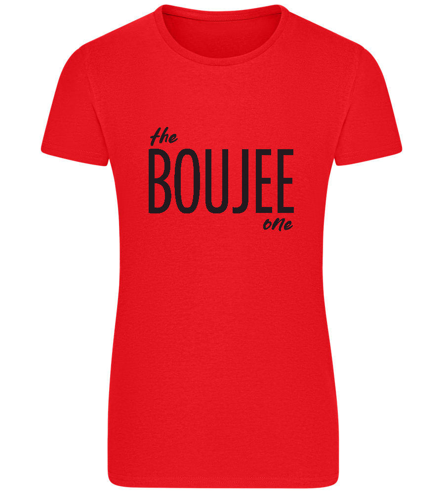 The Boujee One Design - Basic women's fitted t-shirt_RED_front