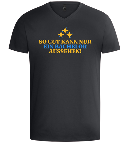 So Gut Kann Nur Ein Bachelor Aussehen Design - Basic men's v-neck t-shirt_DARK GRAY_front