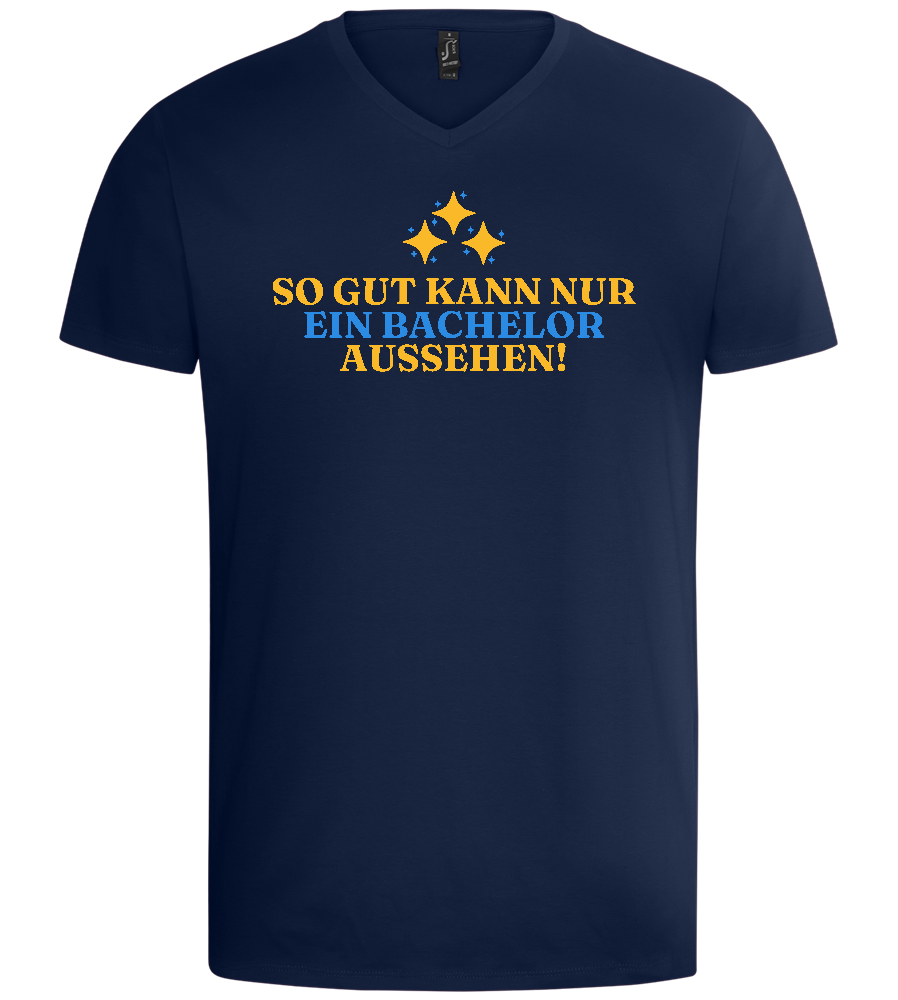 So Gut Kann Nur Ein Bachelor Aussehen Design - Basic men's v-neck t-shirt_MARINE_front